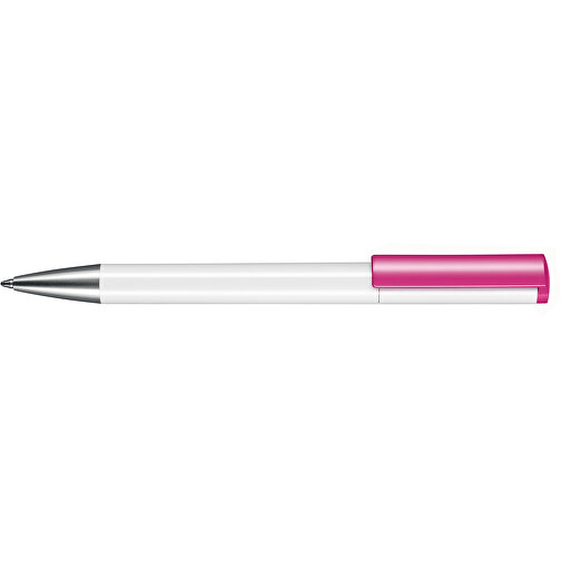 Kugelschreiber LIFT , Ritter-Pen, weiß/fuchsia-pink, ABS-Kunststoff, 140,00cm (Länge), Bild 3