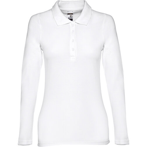 THC BERN WOMEN WH. Langärmeliges Poloshirt Für Damen Aus Kardierter Baumwolle , weiß, 100% Baumwolle, M, 64,00cm x 43,00cm (Länge x Breite), Bild 1