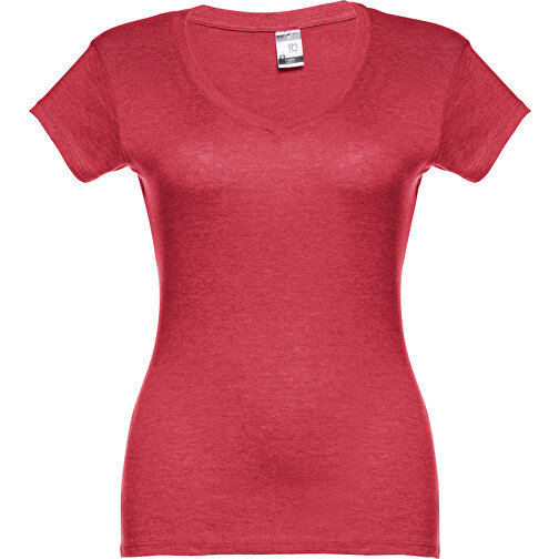 THC ATHENS WOMEN. Damen T-shirt , rot melliert, 100% Baumwolle, S, 62,00cm x 42,00cm (Länge x Breite), Bild 1