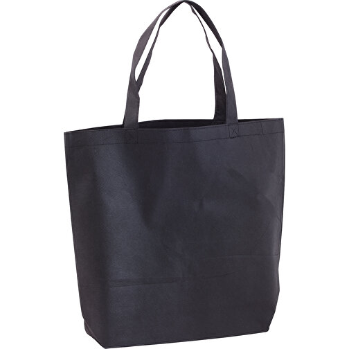 Tasche SHOPPER , schwarz, Vliesstoff, 40,00cm x 10,00cm x 35,00cm (Länge x Höhe x Breite), Bild 1