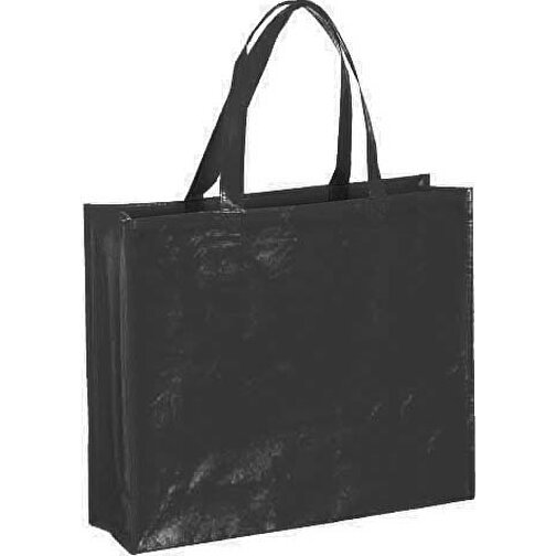 Tasche FLUBBER , schwarz, Laminiert Vliesstoff, 40,00cm x 11,50cm x 35,00cm (Länge x Höhe x Breite), Bild 1