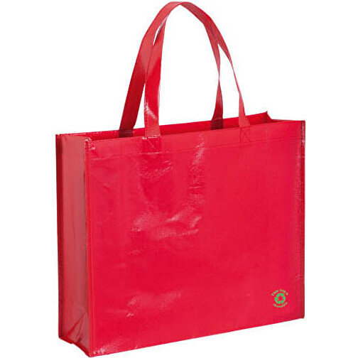Tasche FLUBBER , rot, Laminiert Vliesstoff, 40,00cm x 11,50cm x 35,00cm (Länge x Höhe x Breite), Bild 1