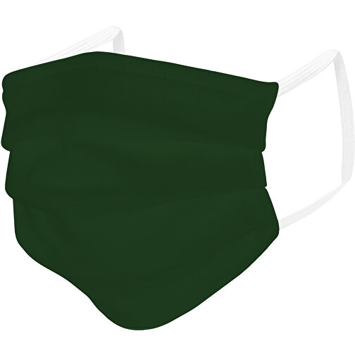Mund-Nasen-Maske , dunkelgrün, Baumwolle, 11,00cm x 9,00cm (Länge x Breite), Bild 2
