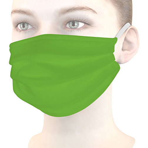 Mund-Nasen-Maske , apfelgrün, Baumwolle, 11,00cm x 9,00cm (Länge x Breite), Bild 1