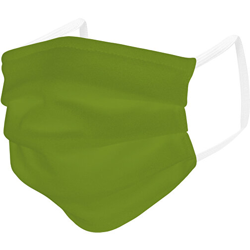 Mund-Nasen-Maske , kiwigrün, Baumwolle, 11,00cm x 9,00cm (Länge x Breite), Bild 2