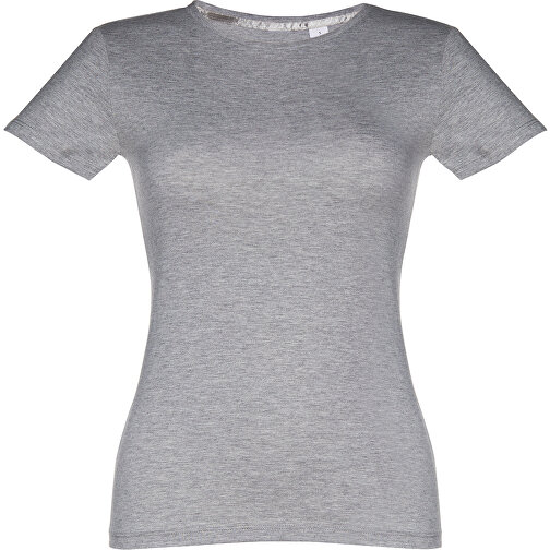 THC SOFIA. Tailliertes Damen-T-Shirt , hellgrau melliert, 100% Baumwolle, L, 64,00cm x 47,00cm (Länge x Breite), Bild 1