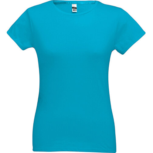 THC SOFIA. Tailliertes Damen-T-Shirt , wasserblau, 100% Baumwolle, XL, 66,00cm x 50,00cm (Länge x Breite), Bild 1