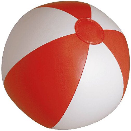 Strandball PORTOBELLO , weiß / rot, PVC, , Bild 1
