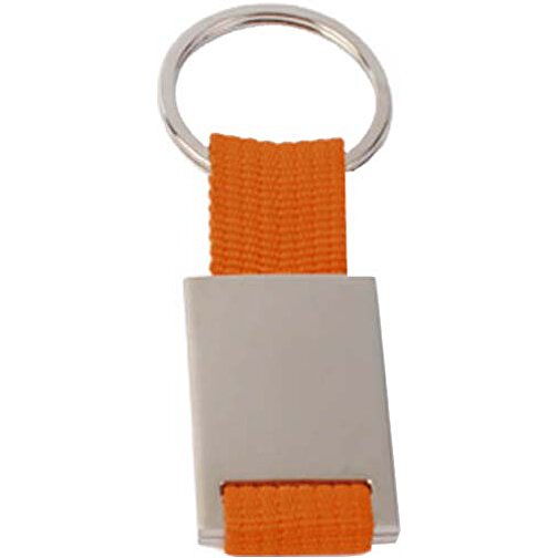 Schlüsselanhänger YIP , orange, Metall/ Polyester, 2,80cm x 0,60cm x 6,50cm (Länge x Höhe x Breite), Bild 1