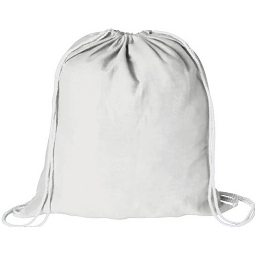Rucksack BASS , weiß, 100% Baumwolle, 37,00cm x 41,00cm (Länge x Breite), Bild 1