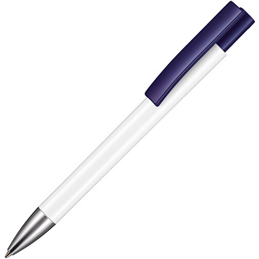 Kugelschreiber STRATOS , Ritter-Pen, nachtblau/weiß, ABS-Kunststoff, 14,50cm (Länge), Bild 2