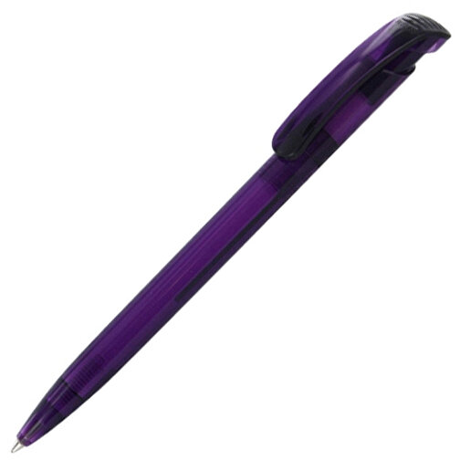 Kugelschreiber CLEAR TRANSPARENT , Ritter-Pen, pflaumen-lila, ABS-Kunststoff, 14,80cm (Länge), Bild 2
