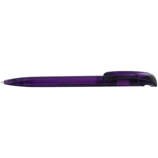 Kugelschreiber CLEAR TRANSPARENT , Ritter-Pen, pflaumen-lila, ABS-Kunststoff, 14,80cm (Länge), Bild 3