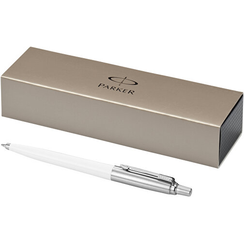 Parker Jotter Kugelschreiber , Parker, weiß / silber, Kunststoff, Edelstahl, 12,90cm (Länge), Bild 6