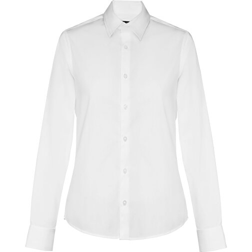 THC PARIS WOMEN WH. Langärmeliges Popeline-Hemd Für Frauen. Weisse Farbe , weiss, Baumwolle, Polyamid und Elasthan, XL, 72,00cm x 56,00cm (Länge x Breite), Bild 2