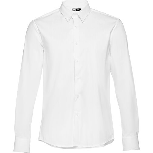 THC PARIS WH. Langärmliges Popeline-Hemd Für Herren. Weiße Farbe , weiß, Baumwolle, Polyamid und Elasthan, S, 67,00cm x 45,00cm (Länge x Breite), Bild 1