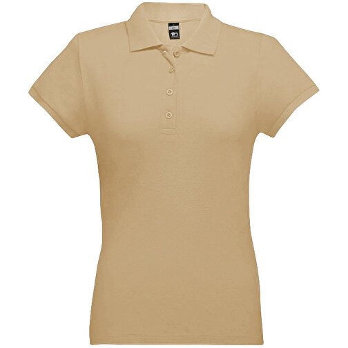 THC EVE. Damen Poloshirt , hellbraun, 100% Baumwolle, XL, 66,00cm x 49,00cm (Länge x Breite), Bild 1