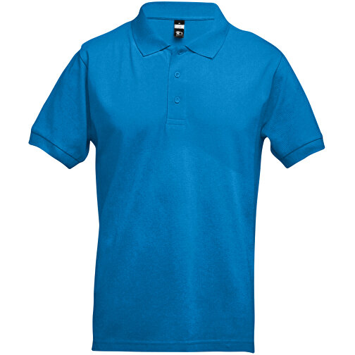 THC ADAM. Kurzarm-Poloshirt Aus Baumwolle Für Herren , wasserblau, 100% Baumwolle, XXL, 75,00cm x 61,00cm (Länge x Breite), Bild 1