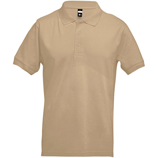THC ADAM. Kurzarm-Poloshirt Aus Baumwolle Für Herren , hellbraun, 100% Baumwolle, L, 71,50cm x 54,00cm (Länge x Breite), Bild 1