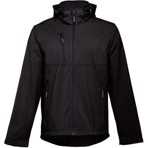 THC ZAGREB. Herren-Softshell-Jacke Aus Polyester Und Elastan , dunkelblau, Polyester und Elasthan, S, 72,00cm x 54,00cm (Länge x Breite), Bild 2