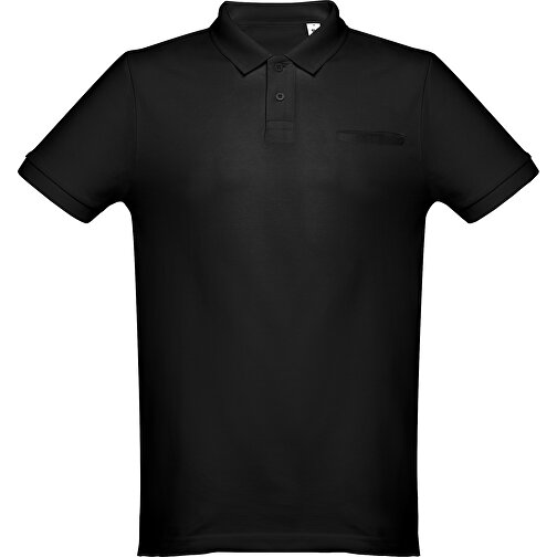 THC DHAKA. Herren Poloshirt , schwarz, 100% Baumwolle, M, 72,00cm x 50,00cm (Länge x Breite), Bild 2