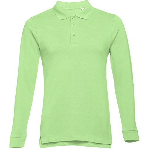 THC BERN. Langarm-Poloshirt Für Herren Aus Kardierter Baumwolle , hellgrün, 100% Baumwolle, M, 69,50cm x 50,00cm (Länge x Breite), Bild 1