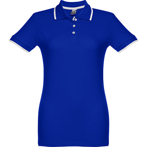 THC ROME WOMEN. 'Slim Fit' Damen Poloshirt , königsblau, 100% Baumwolle, L, 67,00cm x 48,00cm (Länge x Breite), Bild 1