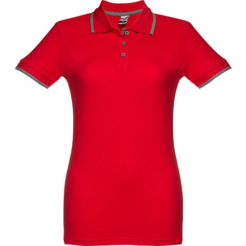 THC ROME WOMEN. 'Slim Fit' Damen Poloshirt , rot, 100% Baumwolle, L, 67,00cm x 48,00cm (Länge x Breite), Bild 1