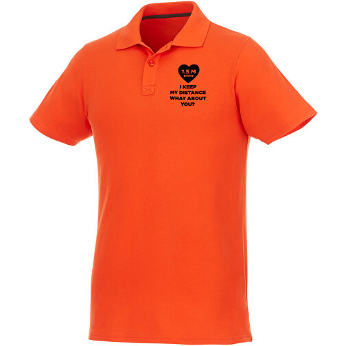 Helios Poloshirt Für Herren , orange, Piqué Strick 100% BCI Baumwolle, 180 g/m2, M, , Bild 3