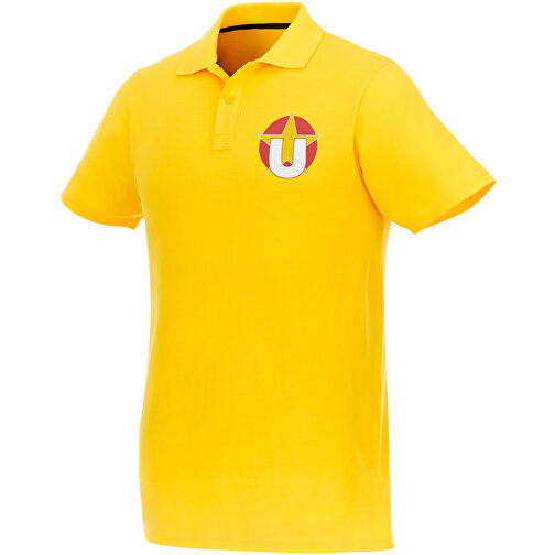 Helios Poloshirt Für Herren , gelb, Piqué Strick 100% BCI Baumwolle, 180 g/m2, M, , Bild 2