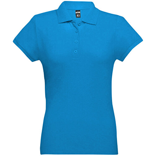 THC EVE. Damen Poloshirt , wasserblau, 100% Baumwolle, XL, 66,00cm x 49,00cm (Länge x Breite), Bild 1