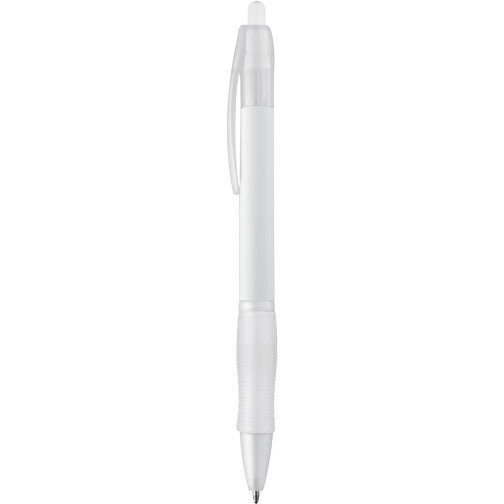 SLIM BK. Kugelschreiber Mit Gummigriff , weiss, Kunststoff, , Bild 1