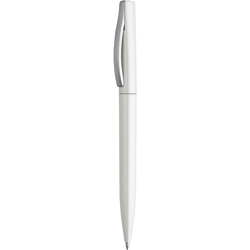 AROMA. ABS-Kugelschreiber Mit Drehmechanik , weiß, ABS Kunststoff, , Bild 1