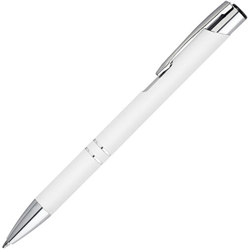 BETA SOFT. Kugelschreiber Aus Aluminium Mit Gummifinish , weiß, Aluminium, , Bild 2
