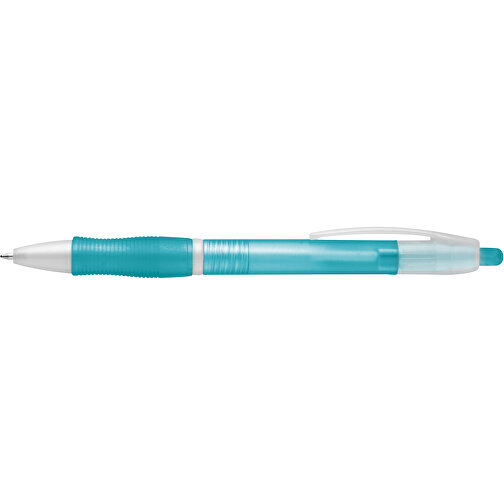 SLIM. Rutschfester Kugelschreiber Mit Clip , hellblau, Kunststoff, , Bild 3