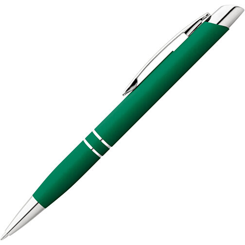 MARIETA SOFT. Aluminium-Kugelschreiber Mit Clip , grün, Aluminium, , Bild 1