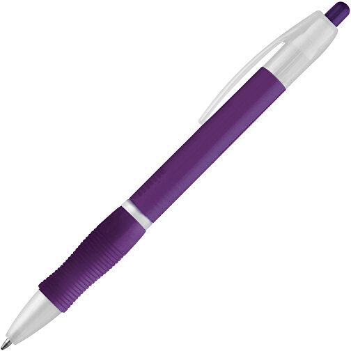 SLIM BK. Kugelschreiber Mit Gummigriff , lila, Kunststoff, , Bild 2