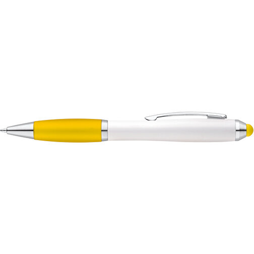 SANS. Kugelschreiber Mit Drehmechanik Und Metallclip , gelb, Kunststoff, , Bild 3