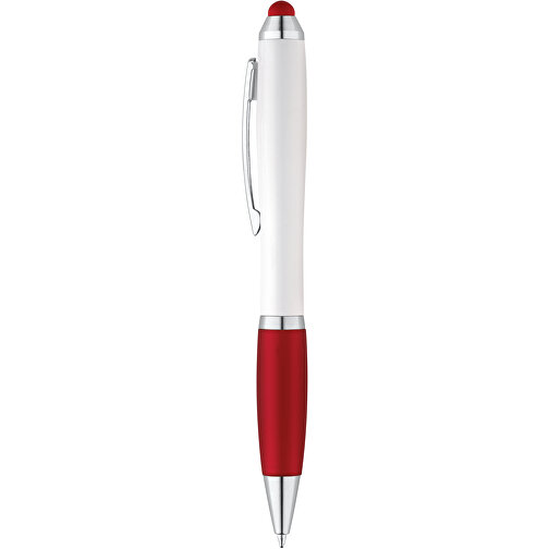 SANS. Kugelschreiber Mit Drehmechanik Und Metallclip , rot, Kunststoff, , Bild 1