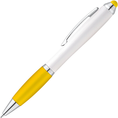 SANS BK. Kugelschreiber Mit Clip Aus Metall , gelb, Kunststoff, 13,50cm (Länge), Bild 2