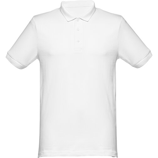 THC MONACO WH. Kurzarm-Poloshirt Für Herren Aus Kardierter Baumwolle , weiss, 100% Baumwolle, XL, 75,50cm x 58,00cm (Länge x Breite), Bild 2