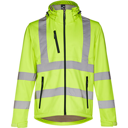 THC ZAGREB WORK. Softshell-Jacke Mit Hoher Sichtbarkeit (Unisex) , gelb hexachrome, Polyester, M, 74,00cm x 57,00cm (Länge x Breite), Bild 1