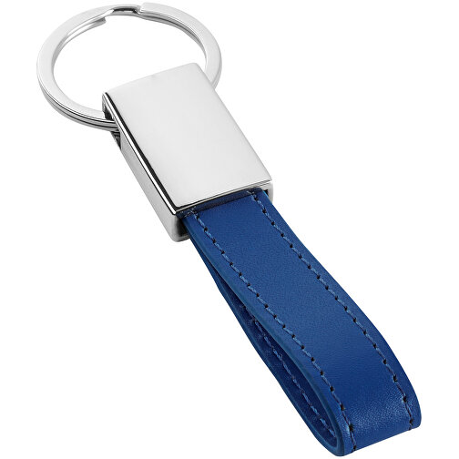 WATOH. Schlüsselanhänger Aus Metall , königsblau, Lederimitation und Metall, , Bild 1