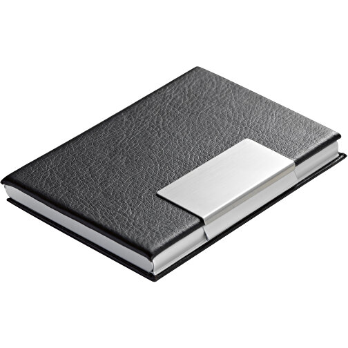 REEVES. Kartenetui Aus Aluminium , schwarz, Aluminium und Lederimitation, , Bild 1