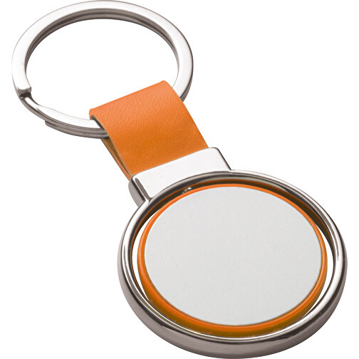 ALBRIGHT. Schlüsselanhänger Aus Metall , orange, Lederimitation und Metall, , Bild 1