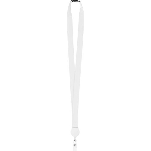 Zip Lanyard , weiß, Polyester, 2,00cm x 90,00cm (Länge x Breite), Bild 1