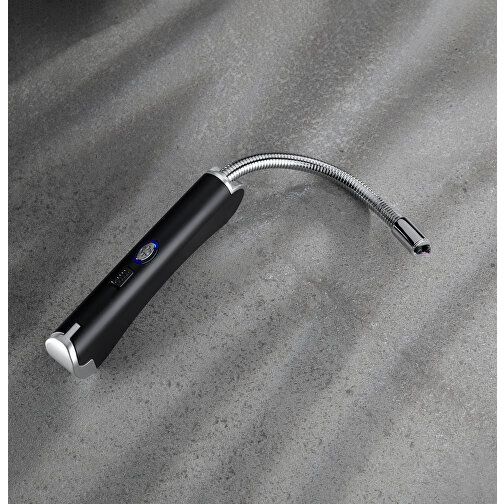 Lichtbogen-Taschenfeuerzeug Wiederaufladbar Mit Flexiblem Hals , schwarz und silber, ABS, Zinklegierung, 11,70cm x 1,60cm x 3,70cm (Länge x Höhe x Breite), Bild 5