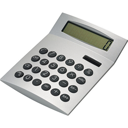 ENFIELD. Taschenrechner , satinsilber, Kunststoff, 0,37cm (Höhe), Bild 1