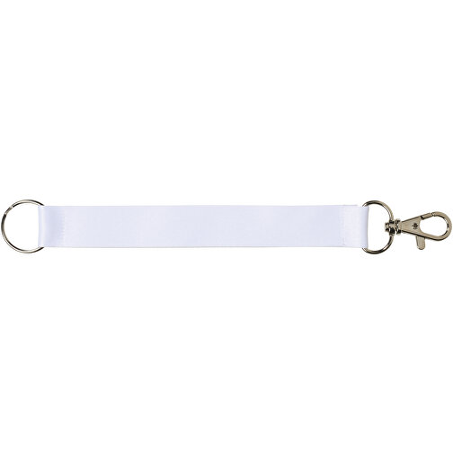 Mini Vollfarbig Bedrucktes Schlüsselband , weiß, Polyester, 15mm, 31,00cm x 1,00cm (Länge x Breite), Bild 2
