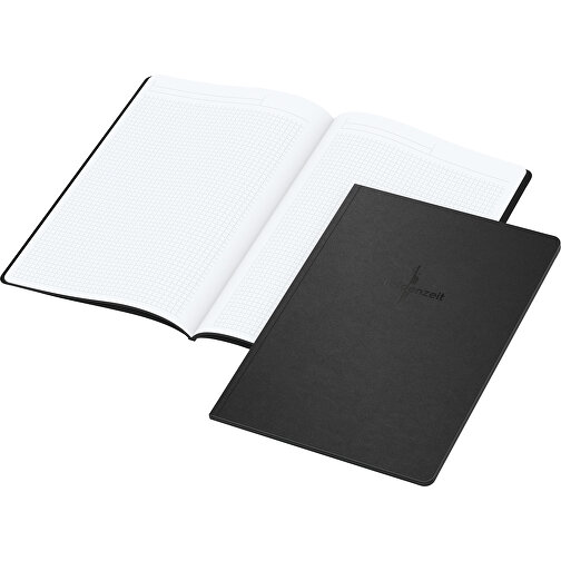 Notizbuch Tablet-Book Slim Bestseller A4, Schwarz , schwarz, Hochweißes Schreibpapier 90 g/m², 29,70cm x 21,00cm (Länge x Breite), Bild 1